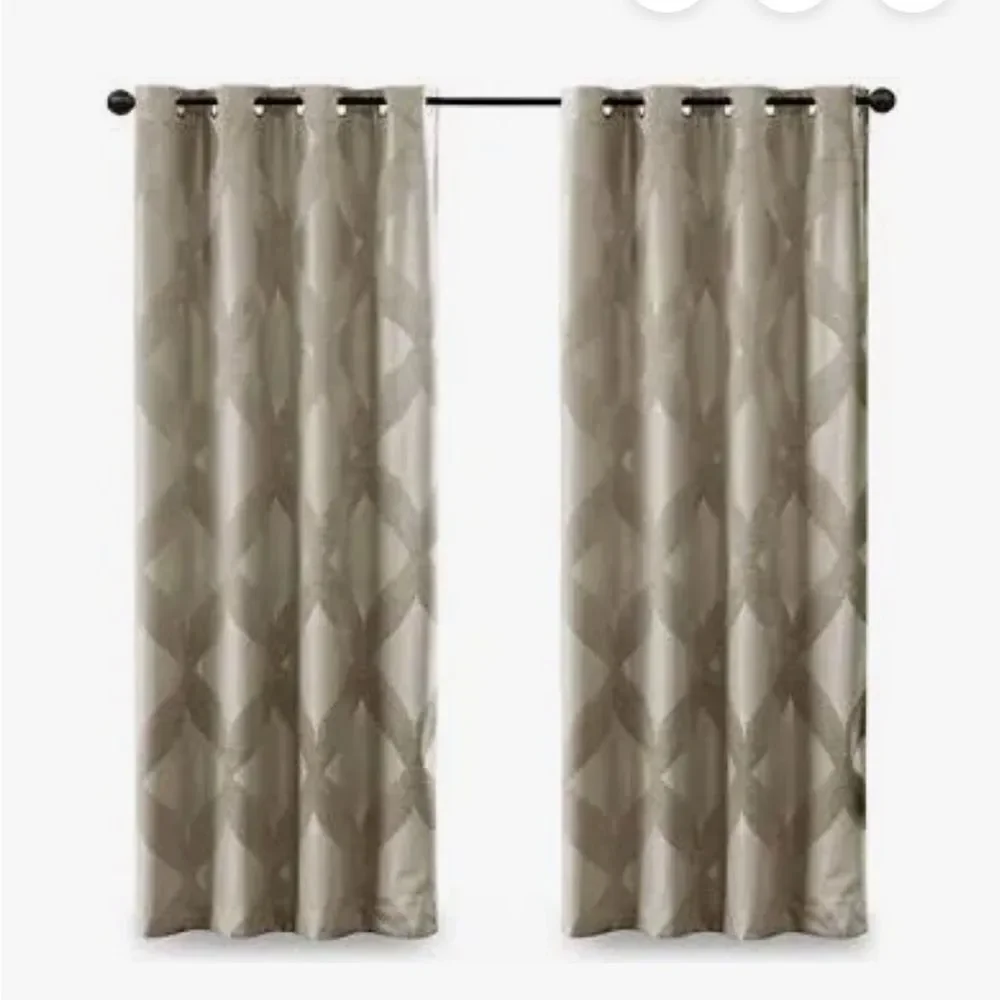 Elegant Cream Patterned Blackout Curtains